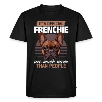Bouledogue français Frenchie Propriétaire de chien - T-shirt Premium bio Homme - noir - Devant - Nico (187cm)
