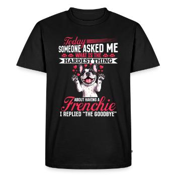 Bouledogue français Frenchie Propriétaire de chien - T-shirt Premium bio Homme - noir - Devant - Nico (187cm)