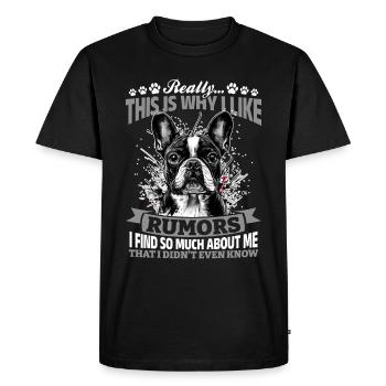 Bouledogue français Frenchie Propriétaire de chien - T-shirt Premium bio Homme - noir - Devant - Nico (187cm)