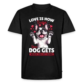 Bouledogue français Frenchie Propriétaire de chien - T-shirt Premium bio Homme - noir - Devant - Nico (187cm)