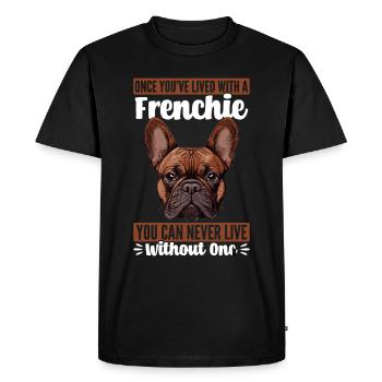 Bouledogue français Frenchie Propriétaire de chien - T-shirt Premium bio Homme - noir - Devant - Nico (187cm)
