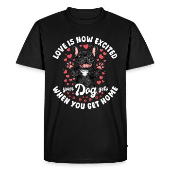Bouledogue français Frenchie Propriétaire de chien - T-shirt Premium bio Homme - noir - Devant - Nico (187cm)