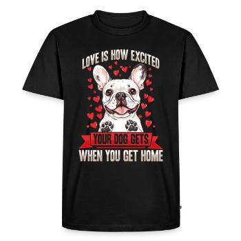 Bouledogue français Frenchie Propriétaire de chien - T-shirt Premium bio Homme - noir - Devant - Nico (187cm)