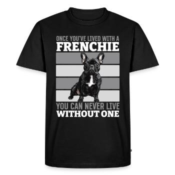 Bouledogue français Frenchie Propriétaire de chien - T-shirt Premium bio Homme - noir - Devant - Nico (187cm)