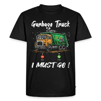 Chauffeur de camion à ordures pour les travailleurs de l’assainissement - T-shirt Premium bio Homme - noir - Devant - Nico (187cm)