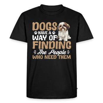 Propriétaire de chien Shih Tzu - T-shirt Premium bio Homme - noir - Devant - Nico (187cm)