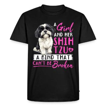 Propriétaire de chien Shih Tzu - T-shirt Premium bio Homme - noir - Devant - Nico (187cm)