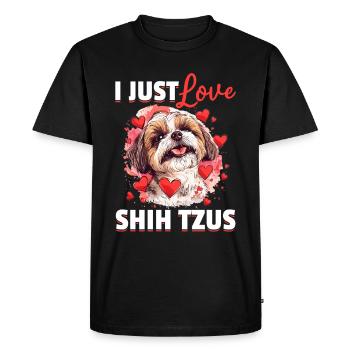 Propriétaire de chien Shih Tzu - T-shirt Premium bio Homme - noir - Devant - Nico (187cm)