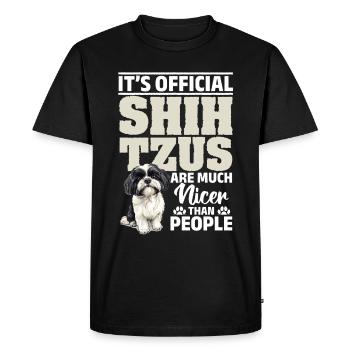 Propriétaire de chien Shih Tzu - T-shirt Premium bio Homme - noir - Devant - Nico (187cm)