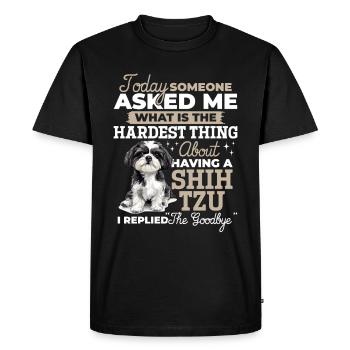 Propriétaire de chien Shih Tzu - T-shirt Premium bio Homme - noir - Devant - Nico (187cm)
