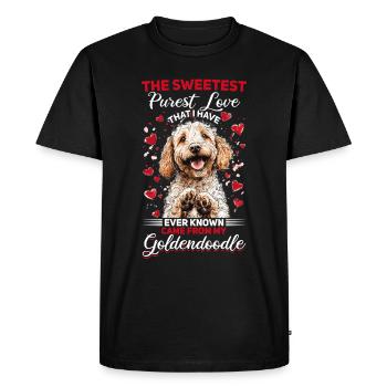 Propriétaire de chien Goldendoodle - T-shirt Premium bio Homme - noir - Devant - Nico (187cm)
