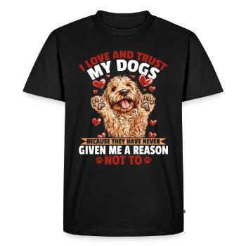 Propriétaire de chien Goldendoodle - T-shirt Premium bio Homme - noir - Devant - Nico (187cm)