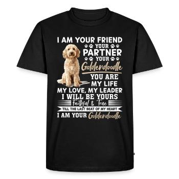 Propriétaire de chien Goldendoodle - T-shirt Premium bio Homme - noir - Devant - Nico (187cm)