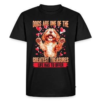 Propriétaire de chien Goldendoodle - T-shirt Premium bio Homme - noir - Devant - Nico (187cm)