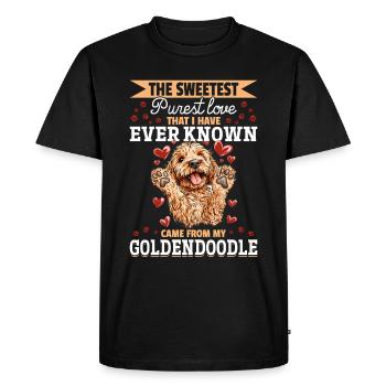 Propriétaire de chien Goldendoodle - T-shirt Premium bio Homme - noir - Devant - Nico (187cm)