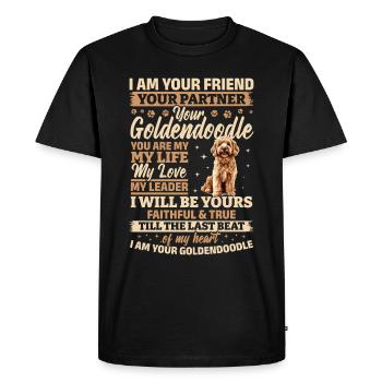 Propriétaire de chien Goldendoodle - T-shirt Premium bio Homme - noir - Devant - Nico (187cm)