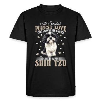 Propriétaire de chien Shih Tzu - T-shirt Premium bio Homme - noir - Devant - Nico (187cm)