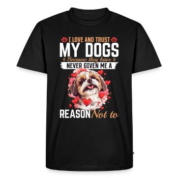 Propriétaire de chien Shih Tzu - T-shirt Premium bio Homme - noir - Devant - Nico (187cm)