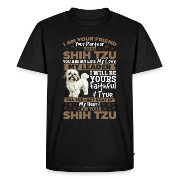 Propriétaire de chien Shih Tzu - T-shirt Premium bio Homme - noir - Devant - Nico (187cm)