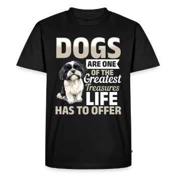 Propriétaire de chien Shih Tzu - T-shirt Premium bio Homme - noir - Devant - Nico (187cm)