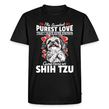 Propriétaire de chien Shih Tzu - T-shirt Premium bio Homme - noir - Devant - Nico (187cm)