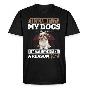 Propriétaire de chien Shih Tzu - T-shirt Premium bio Homme - noir - Devant - Nico (187cm)