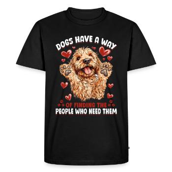 Propriétaire de chien Goldendoodle - T-shirt Premium bio Homme - noir - Devant - Nico (187cm)