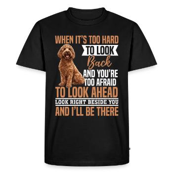 Propriétaire de chien Goldendoodle - T-shirt Premium bio Homme - noir - Devant - Nico (187cm)