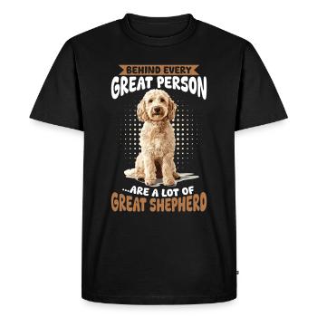 Propriétaire de chien Goldendoodle - T-shirt Premium bio Homme - noir - Devant - Nico (187cm)