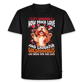 Propriétaire de chien Goldendoodle - T-shirt Premium bio Homme - noir - Devant - Nico (187cm)