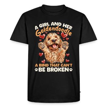 Propriétaire de chien Goldendoodle - T-shirt Premium bio Homme - noir - Devant - Nico (187cm)