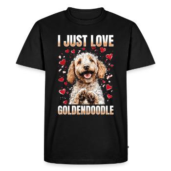 Propriétaire de chien Goldendoodle - T-shirt Premium bio Homme - noir - Devant - Nico (187cm)