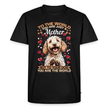 Propriétaire de chien Goldendoodle - T-shirt Premium bio Homme - noir - Devant - Nico (187cm)