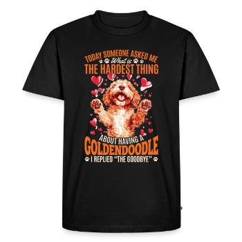 Propriétaire de chien Goldendoodle - T-shirt Premium bio Homme - noir - Devant - Nico (187cm)