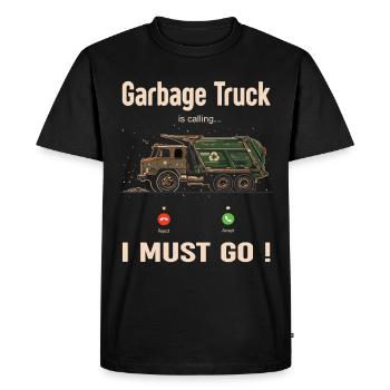 Chauffeur de camion à ordures pour les travailleurs de l’assainissement - T-shirt Premium bio Homme - noir - Devant - Nico (187cm)