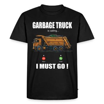 Chauffeur de camion à ordures pour les travailleurs de l’assainissement - T-shirt Premium bio Homme - noir - Devant - Nico (187cm)