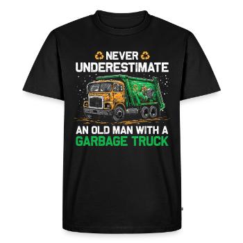 Chauffeur de camion à ordures pour les travailleurs de l’assainissement - T-shirt Premium bio Homme - noir - Devant - Nico (187cm)