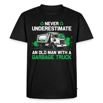 Chauffeur de camion à ordures pour les travailleurs de l’assainissement - T-shirt Premium bio Homme - noir - Devant - Nico (187cm)
