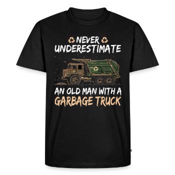 Chauffeur de camion à ordures pour les travailleurs de l’assainissement - T-shirt Premium bio Homme - noir - Devant - Nico (187cm)