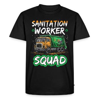 Chauffeur de camion à ordures pour les travailleurs de l’assainissement - T-shirt Premium bio Homme - noir - Devant - Nico (187cm)