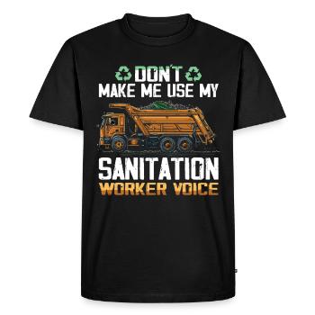 Chauffeur de camion à ordures pour les travailleurs de l’assainissement - T-shirt Premium bio Homme - noir - Devant - Nico (187cm)