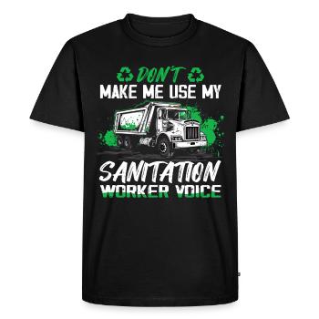 Chauffeur de camion à ordures pour les travailleurs de l’assainissement - T-shirt Premium bio Homme - noir - Devant - Nico (187cm)