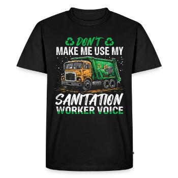 Chauffeur de camion à ordures pour les travailleurs de l’assainissement - T-shirt Premium bio Homme - noir - Devant - Nico (187cm)