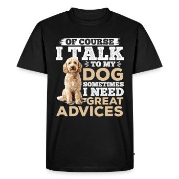 Propriétaire de chien Goldendoodle - T-shirt Premium bio Homme - noir - Devant - Nico (187cm)