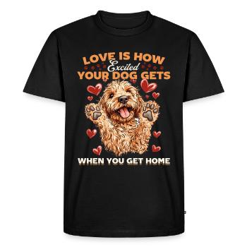 Propriétaire de chien Goldendoodle - T-shirt Premium bio Homme - noir - Devant - Nico (187cm)
