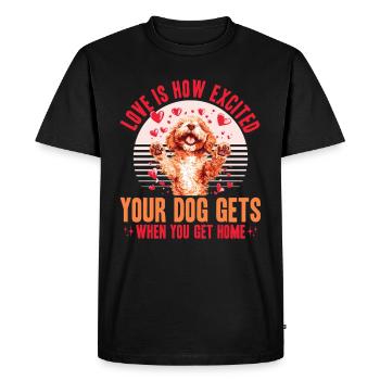 Propriétaire de chien Goldendoodle - T-shirt Premium bio Homme - noir - Devant - Nico (187cm)