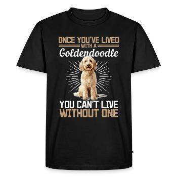 Propriétaire de chien Goldendoodle - T-shirt Premium bio Homme - noir - Devant - Nico (187cm)