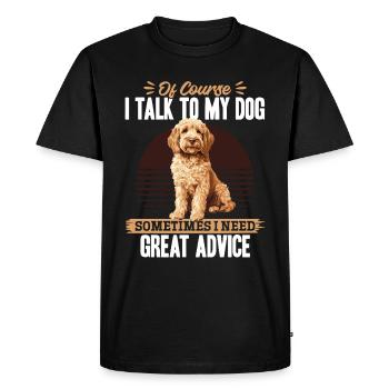 Propriétaire de chien Goldendoodle - T-shirt Premium bio Homme - noir - Devant - Nico (187cm)
