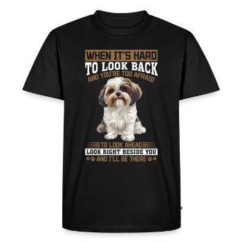 Propriétaire de chien Shih Tzu - T-shirt Premium bio Homme - noir - Devant - Nico (187cm)