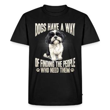 Propriétaire de chien Shih Tzu - T-shirt Premium bio Homme - noir - Devant - Nico (187cm)
